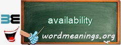 WordMeaning blackboard for availability